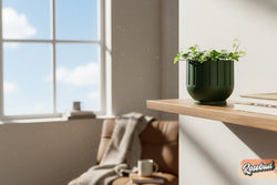Modern Indoor Planter with Drainage – 3D Printed Fluted Plant Pot, Vertical Ribbed Design, Minimalist Decor Accent, Mid-Bubble