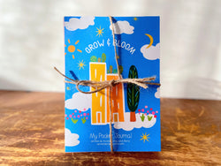 "Growing Joy" Trio Gift Set: Polka-Dot Plant Kit, Mindfulness Journal, "Jasmine Green" Tea, Honey, Greeting Card (Grow & Bloom)