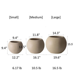 Round Magnesium Clay Planter
